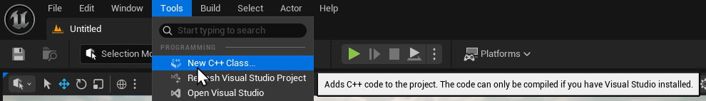Unreal_ToolsNewClass