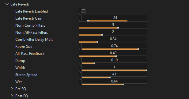 Late Reverb Parameters