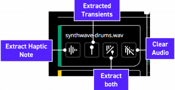 Audio to Haptics Extraction buttons