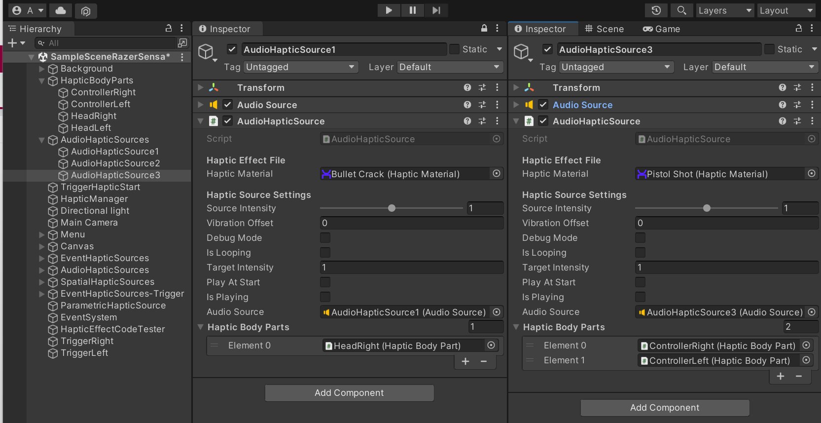 AudioHapticSources components