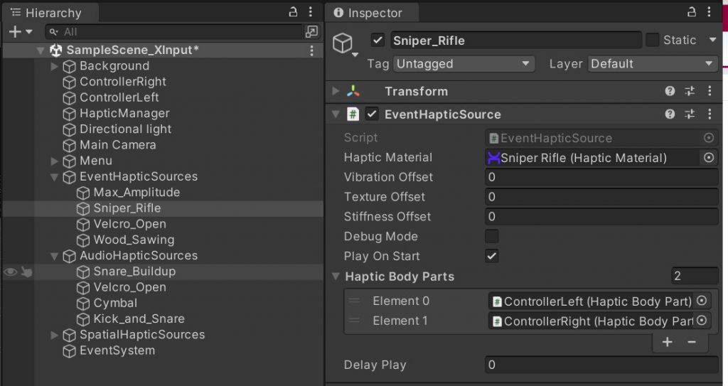 EventHapticSource example