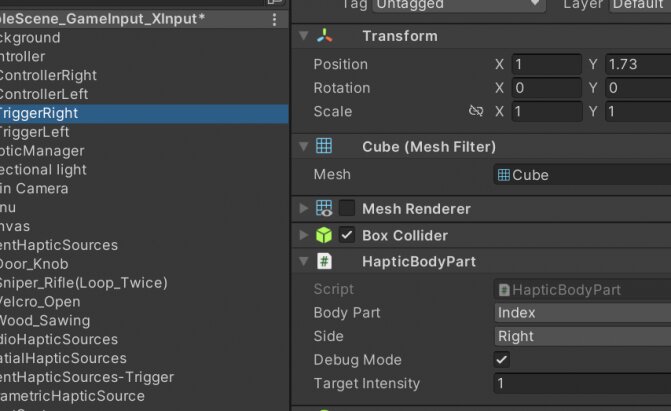 HapticBodyPart - Index Upper Trigger Part of GameInput Controller