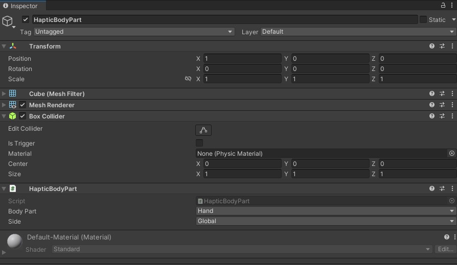 Haptic Body Part GameObject