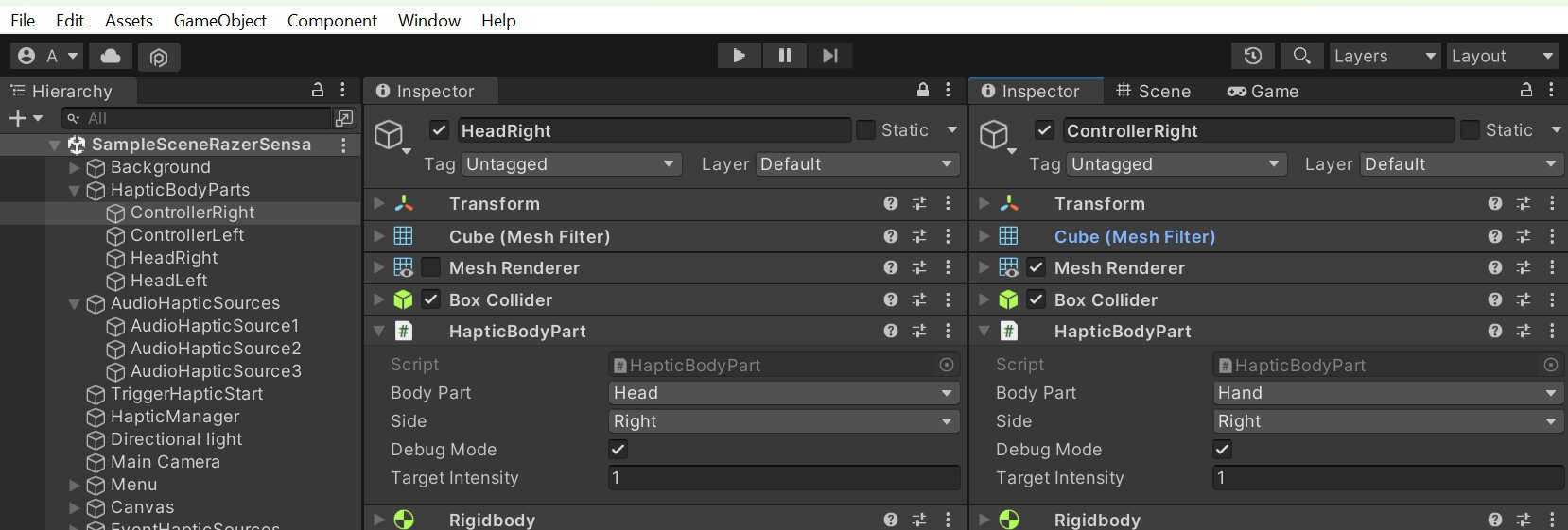 HapticBodyParts components
