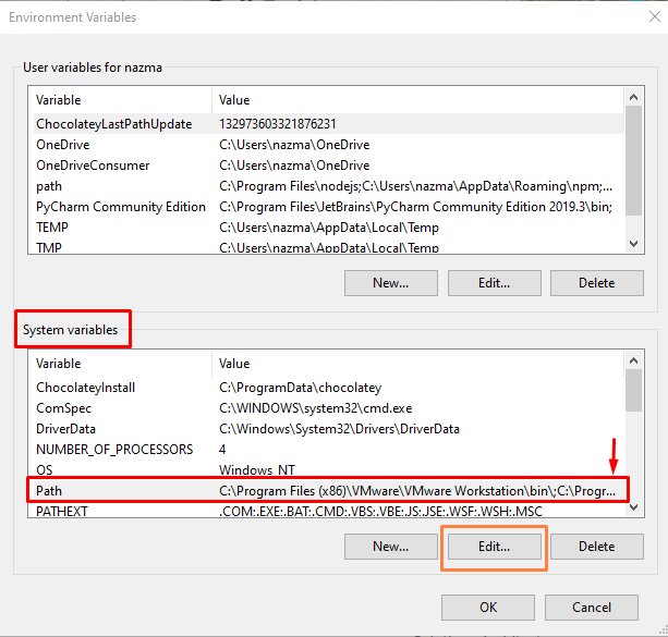 Environment Variables Settings