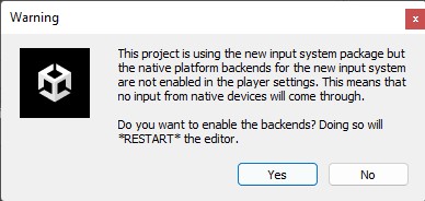 Input System Package Backend activation