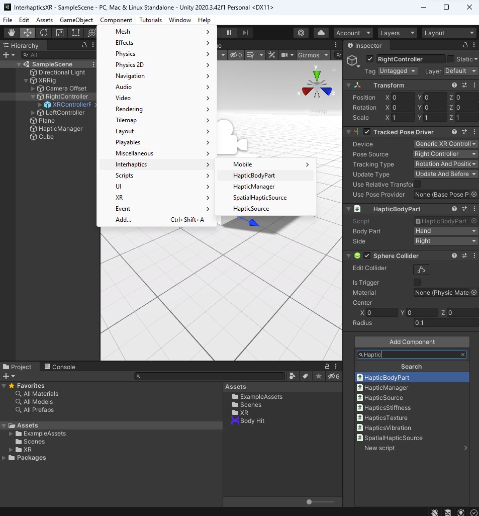 XR Haptic Objects Setup