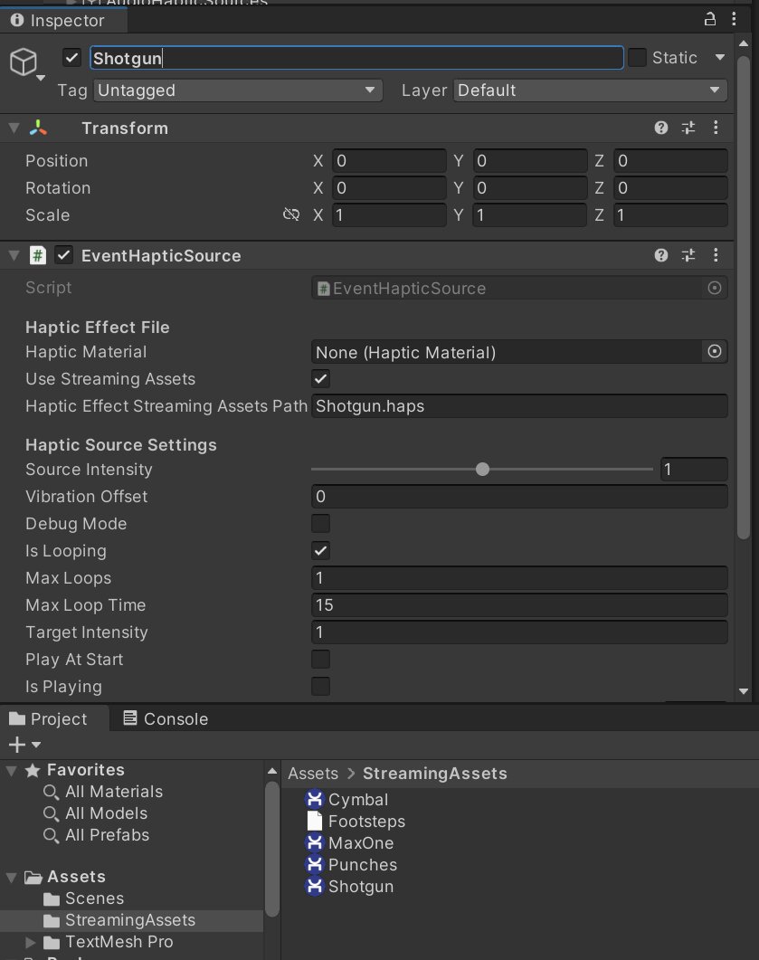 Haptic Effect example with StreamingAssets path