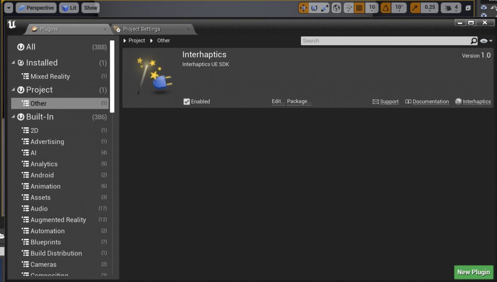 Unreal Plugin Interhaptics