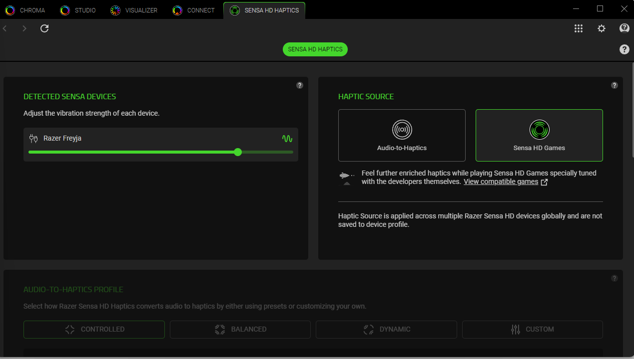 Razer Chroma Sensa HD Haptics tab