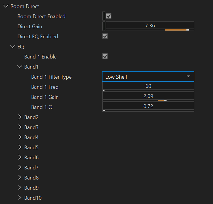 Room Direct Parameters