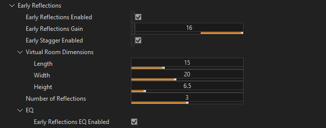 Early Reflections Parameters