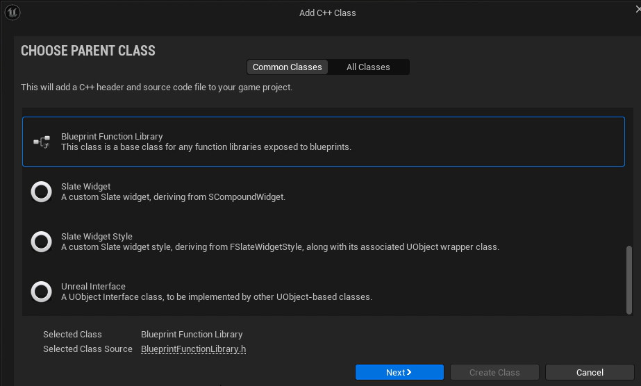 Unreal_AddBlueprintLibrary